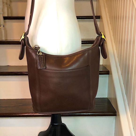 COACH Bleeker Brown Leather Bucket Duffle Feeder Crossbody Shoulder Bag 9816 - Picture 15 of 16